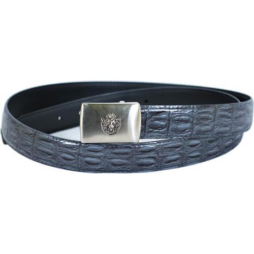 Giorgio Brutini Grey Hornback Alligator Print Leather Belt